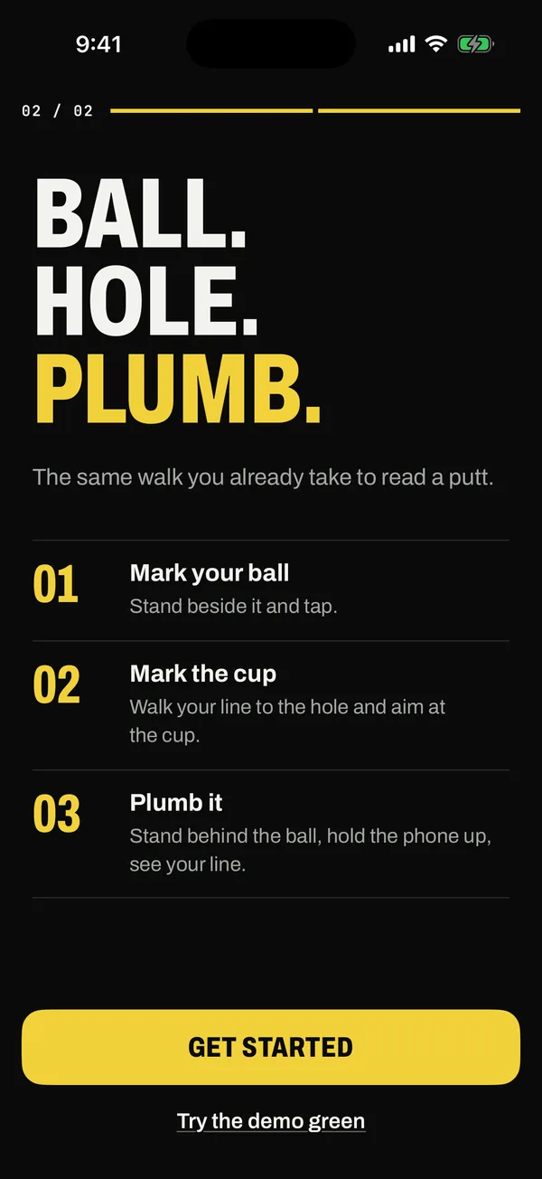 The three steps: mark your ball, mark the cup, plumb it